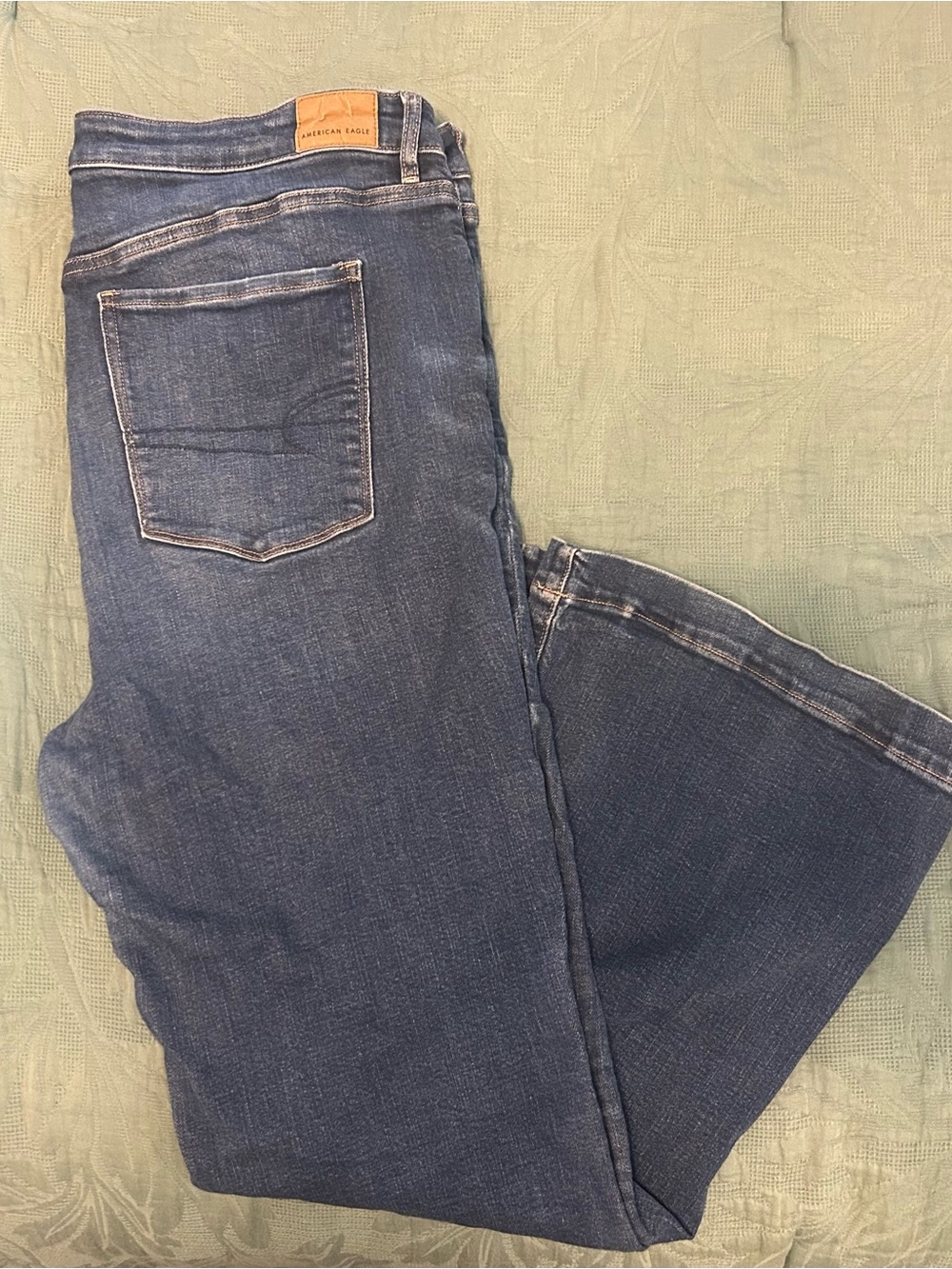 American Eagle Outfitters Straight Leg Jeans - Dark Blue Denim